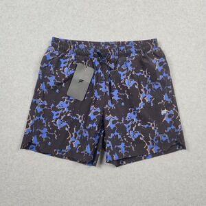 Fabletics Shorts Men Small Black Blue The Swim Trunk Lined Beach Swim Active NEW